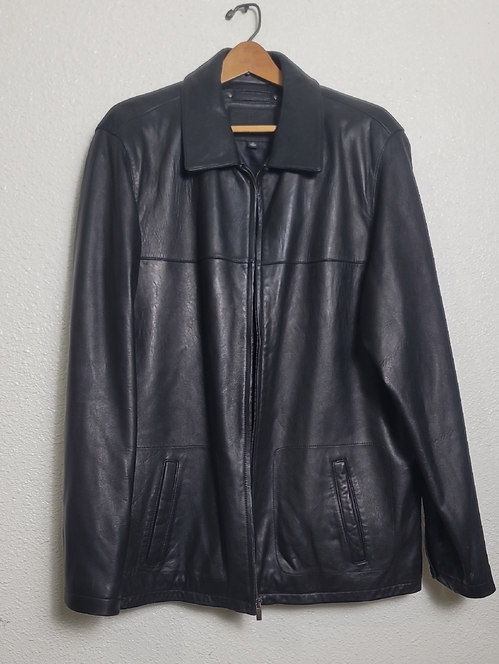 Apt. 9 Black Leather Bomber Jacket